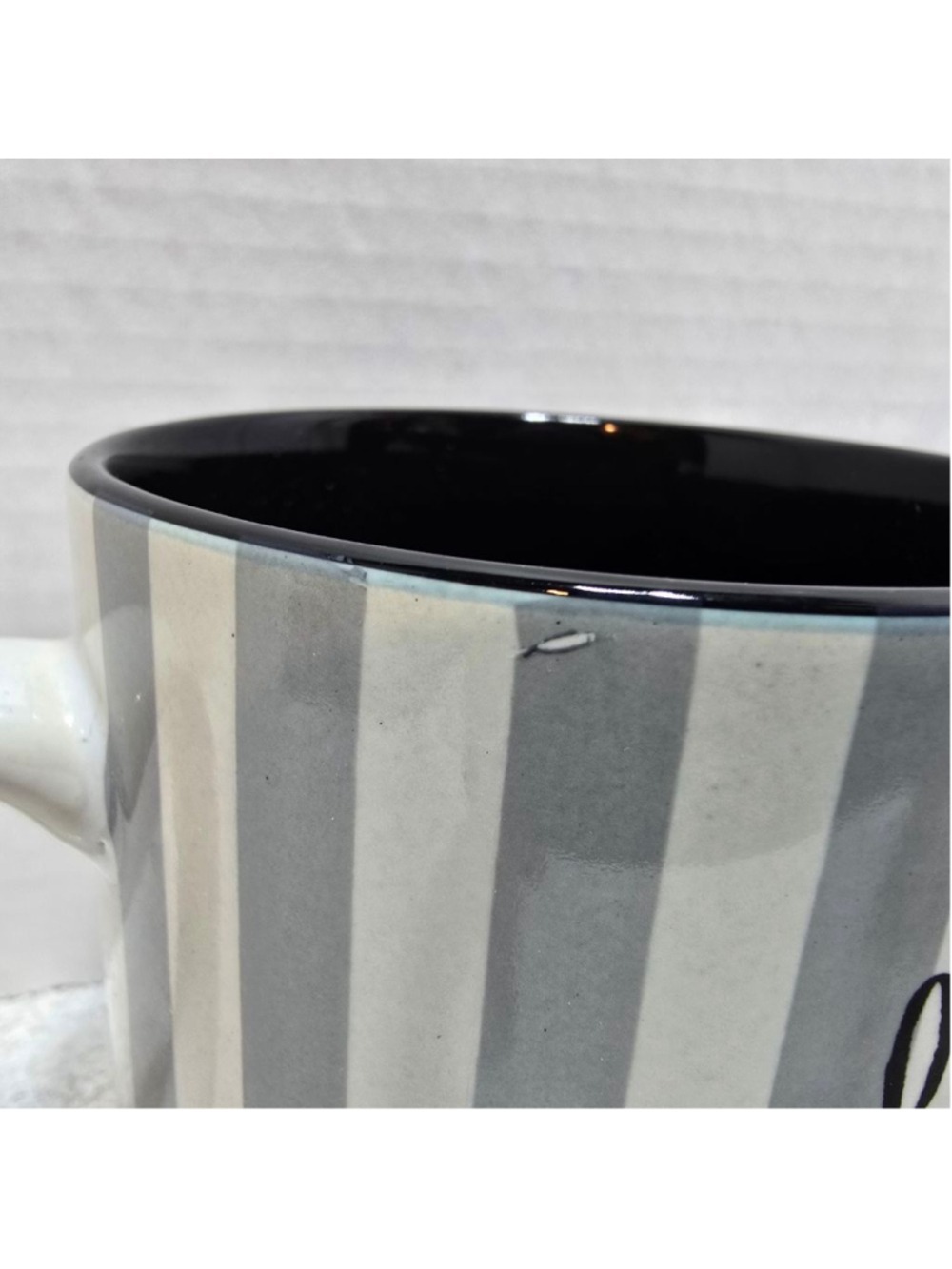 Silver Buffalo Wednesday Addams Striped Mug One Size Gray Black - Picture 5 of 8